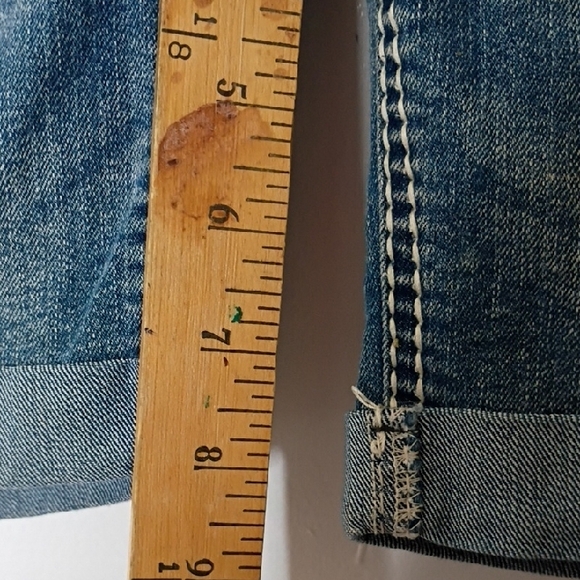 Cherokee Indigo Denim Shorts Women's XL 14-16 White Hem Embroidered - Picture 6 of 11